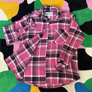 Classic Pink Plaid Button Down Shirt